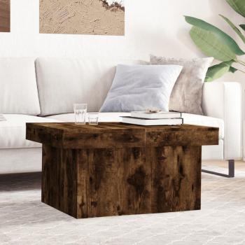 Mesa de centro de madera multicapa de roble ahumado 80x55x40 cm