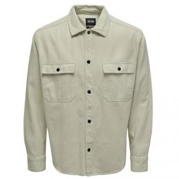 Only & Sons Beige Relaxed Fit Shirt for Men, Size S