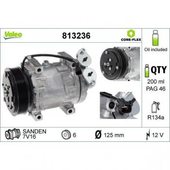 Compresor de aire acondicionado VALEO 813236