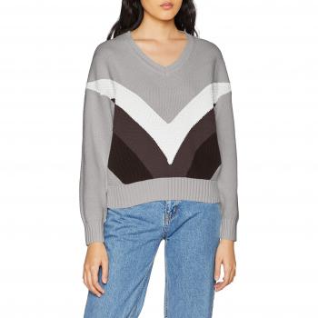 Vero Moda Vmoceane LS V-Neck Blouse Ki, suéter para Mujer, Gris