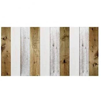 Decowood - Cabecero Vintage para Cama de Dormitorio, Madera de Pino, Combinado Blanco y Envejecido - 200 x 80 cm