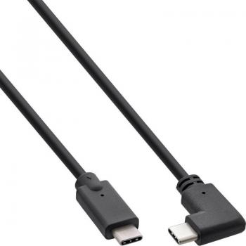 Cable USB 3.2 Gen 2 Tipo C 2m Negro con Conector Angulado y Carga PD 60W