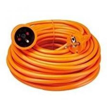 Alargador Perel Resistente 20 M - Color Naranja - Toma de Tierra