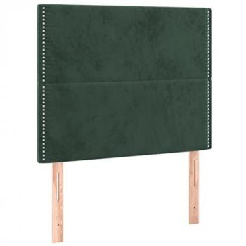 Cabecero con luces LED terciopelo verde oscuro 90x5x118/128 cm