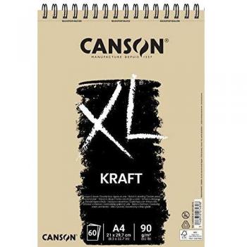 Bloc Dibujo Esbozo Canson Xl Kraft Din A4 Kraft Rayado Beige Espiral 21x29,7 Cm 60 Hojas 90 Gr