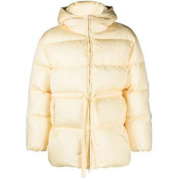 Palm Angels Women's Belted Down Jacket in Beige | Size XS | PWED020F23FAB001