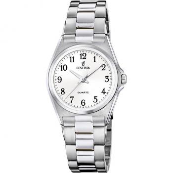 Festina Classics F20553/1 Reloj de Mujer con Esfera Blanca y Correa de Acero