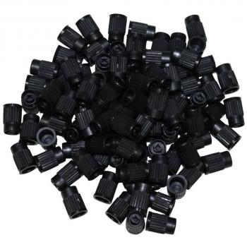 AERZETIX: Juego de 100 tapones de válvulas plastico para la moto y coche. Color Negro