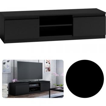 Mueble de TV RTV140 Negro con 2 Estantes para Equipos de Audio y Video