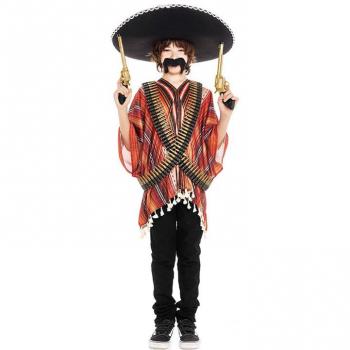 Disfraz de Pistolero Mexicano con Poncho para niño