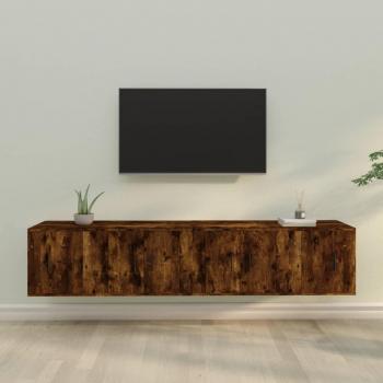 Set de muebles para TV 4 piezas madera contrachapada roble ahumado vidaXL