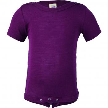 Body de bebé Engel de manga corta en merino y seda color orquídea tamaño 62/68