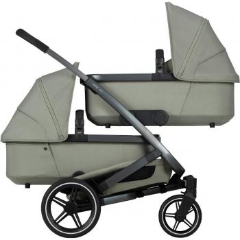 Carrito Gemelar Completo Joolz Geo 3 Sage Green - Carro de bebé gemelar, diseño elegante y moderno, fabricado con materiales de alta calidad, incluye asiento para dos niños, sistema de plegado compacto, ruedas todot