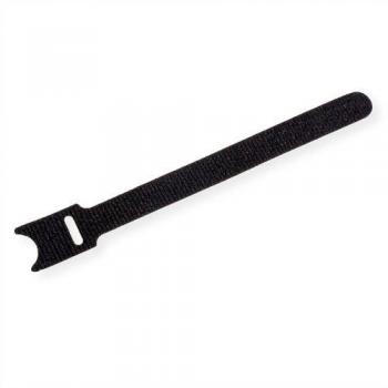 VALUE Cintas de Velcro con lengüeta, Negras, 15 cm, 20pcs.
