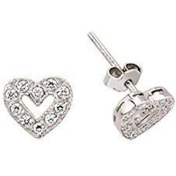 Jewelco Europa Señoras Plata esterlina Blanco semental aretes