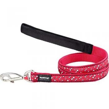 Red Dingo GmbH 9330725072503 Correa Perro Flying Bones, L, Rojo