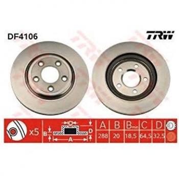 Disco de freno TRW DF4106, ventilado, 1 pieza