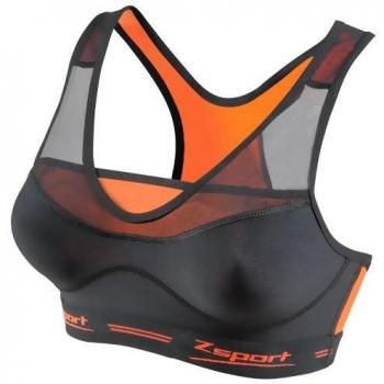 ZSPORT Virtuosity Sujetador Deportivo, Mujer, Negro/Naranja, 85C