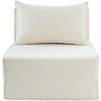Sillón cama de 1 plaza de borreguillo blanco VICTOR