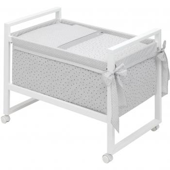 Cambrass Stela - Minicuna cuadrada, 55 x 88 x 72 cm, color gris