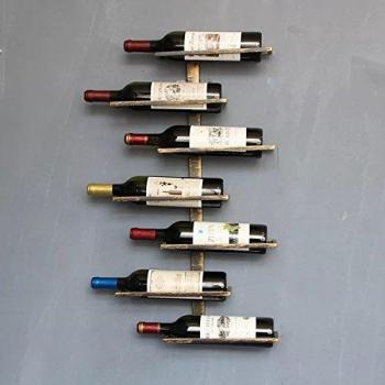 Botellero para vinos de pared vintage retro para restaurantes, bares, mobiliario diario del hogar, etc. Hold 7 bottles
