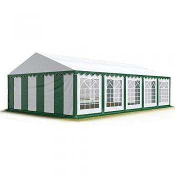 Carpa para fiestas TOOLPORT 5x10 m, lona PVC 700 N impermeable, verde-blanco