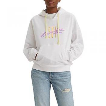 Sudadera con Capucha Levi's Graphic Authentic Blanco Rosa para Mujer, Talla XS