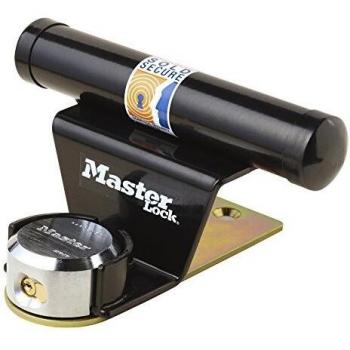 Master Lock 1488EURDAT Protector para puerta de garaje vertical con cerradura con llave, negro