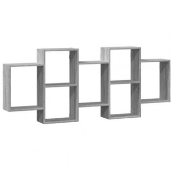 Estante de pared madera ingeniería gris Sonoma 159x18x65 cm