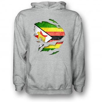 Zimbabwe Ripped camiseta de efecto con - con capucha para hombre gris gris XXXXX-Large