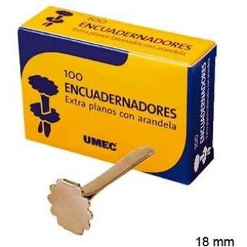 Umec 129339 - Pack de 100 encuadernadores con arandela, 18 mm