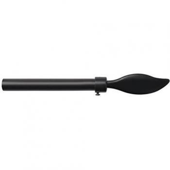 vidaXL Barra de cortina extensible terminales decorativos 2 uds negra