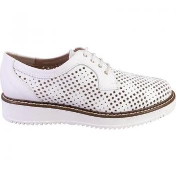 PITILLOS 5730 Zapatos con cordones de mujer blanco PIEL