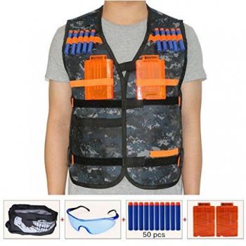 hongci Kids táctico chaleco conjuntos para pistolas de juguete de Nerf N-strike Elite diseño de camuflaje