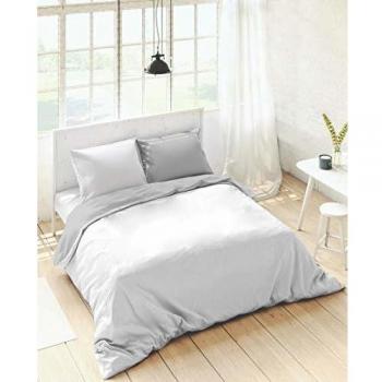 NATURALS Funda nórdica Bicolor Reversible Gris Pálido/Blanco Cama 180