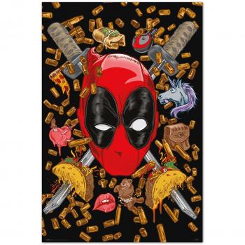 Póster Marvel Deadpool Bullets and Chimichangas 91.5x61 cm