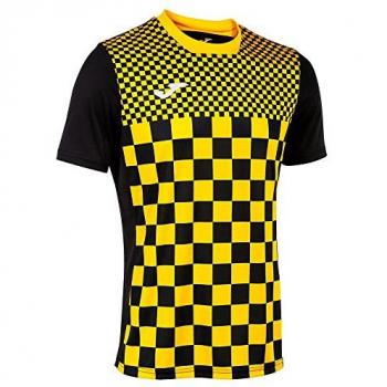 Camiseta de fútbol Joma Flag III manga corta hombre negro amarillo