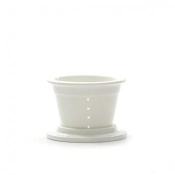 La Porcellana atupertu Filtro para infusión Taza Caja de Regalo, Color Blanco