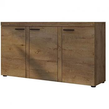 Aparador Tucson 121 de Aglomerado Laminado en Lefkas Roble con 3 Puertas - 149 x 82 x 40 cm