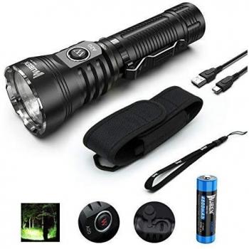 WUBEN A21 4200 lúmenes Linterna Led Alta Potencia,Recargable USB C Impermeable 7 Modos Linternas para Ciclismo, Camping, Montañismo, Senderismo