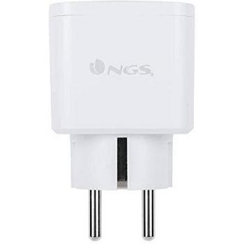 NGS LOOP TRACK - Enchufe Inteligente Wifi de 16A MAX, Ahorro Energetico controlado por la App NGS ORB, Compatible con Amazon Alexa o Google Assistant, 3680W, Color Blanco