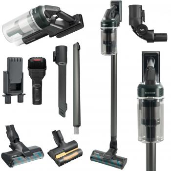 Aspiradora escoba 2 en 1 Samsung Jet 85 Multi, Batería, Sin bolsa, 580 W, Negro/Cromo/Verde/Madera