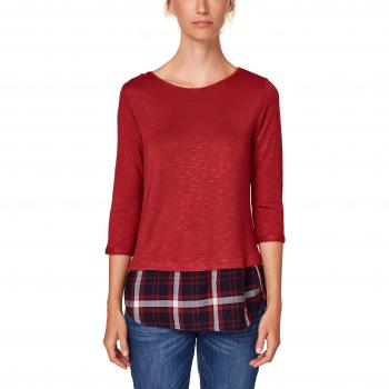 Esprit 088ee1k011, Camisa Manga Larga para Mujer, Rojo