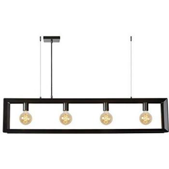 Lámpara Colgante Vintage Thor de Metal Gris con 4 Luces 120x13x155 cm