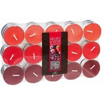 Lote de 30 velas perfumadas de frutas rojas - 350g - Atmosphera