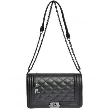 Bolso bandolera negro de cuero Anna Luchini tamaño único