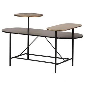 Adda Home Mesa Centro Metal Dorado Negro 116x76x64 Cm - Diseño Elegante - Resistente y Duradero