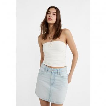 Stradivarius Denim mini skirt Blue denim