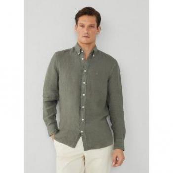 Camisa Hackett para hombre de color verde con tinte en prenda