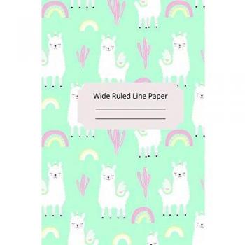 Baby alpaca theme wide ruled line paper 9